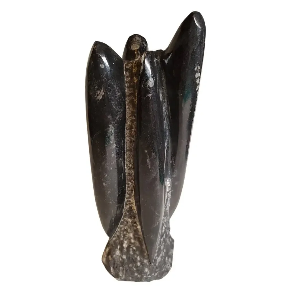 Black Fossils Orthoceras Sculpture Tower - 8